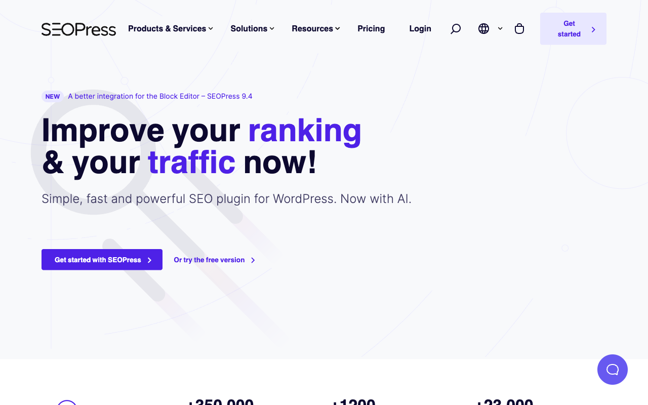 SEOPress homepage screenshot