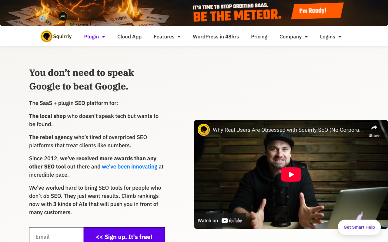 Squirrly SEO homepage screenshot